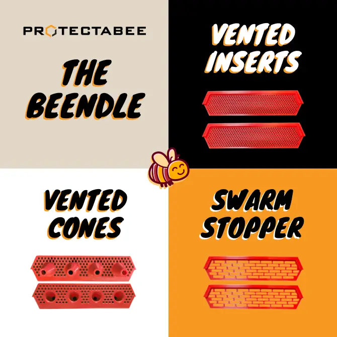 The Beendle - 3 inserts (2 of each) including Vented Cones, SwarmStopper, Vents